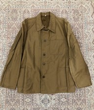 Vintage Moleskin French Work Wear Jacket Medium 60s Brown Chore Coat Rail Road