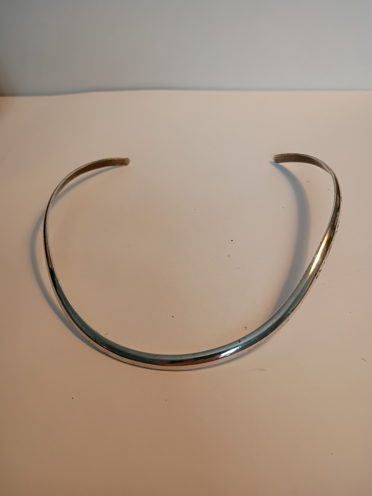 Sterling Silver Solid Collar Necklace - image 2