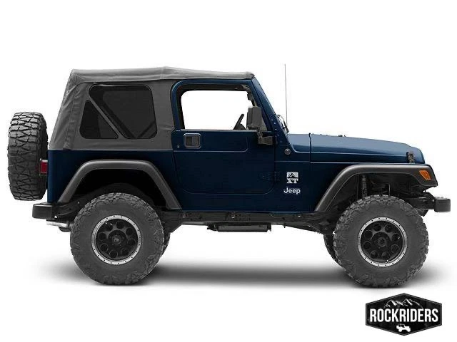 Lona de techo blando premium + ventanas traseras tintadas negras para Jeep Wrangler TJ 1997-06 Foto 2 de 4