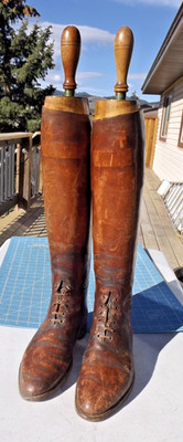 Vintage 1910-20 High Riding Boots Turtill & LLoyd w/ boot inserts (named) Rare