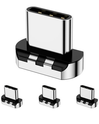 ZBF 10 Pins Magnetic Connector Tips Head for USB-C Android 10 Pins, Silver