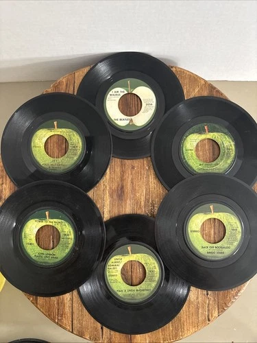The Beatles Lot Of 6 45 Rpm Vinyl Records Apple Ringo Lennon McCartney Harrison