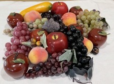 Huge Lot Of Faux Apples Grapes Peaches Banana