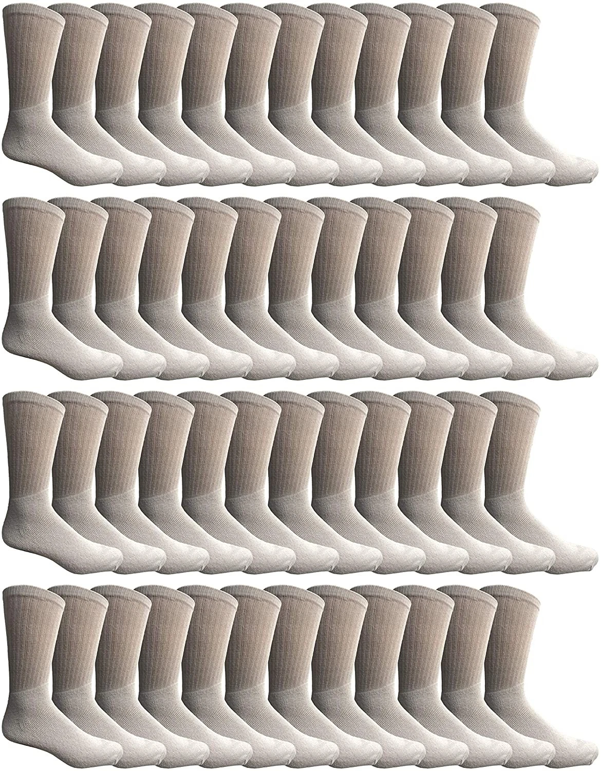 240 Pk Bulk Mens Crew Socks, Cotton Value Pack Sport Socks, Mens 10-13 White