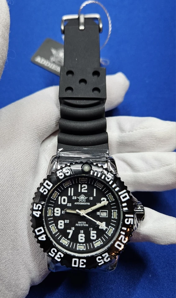 Reloj de Cuarzo Addiesdive 44MM Estilo Luminox Correa de Goma Negra con Estuche Rígido Nuevo Foto 2 de 4