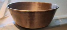 Round Large Copper Bowls. 20" top 14" bottom width by 8" high. No drain
