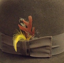 Authentic Vintage Bollman Premium Fur/Felt Blend Fedora Hat 7 1/8" With Feathers