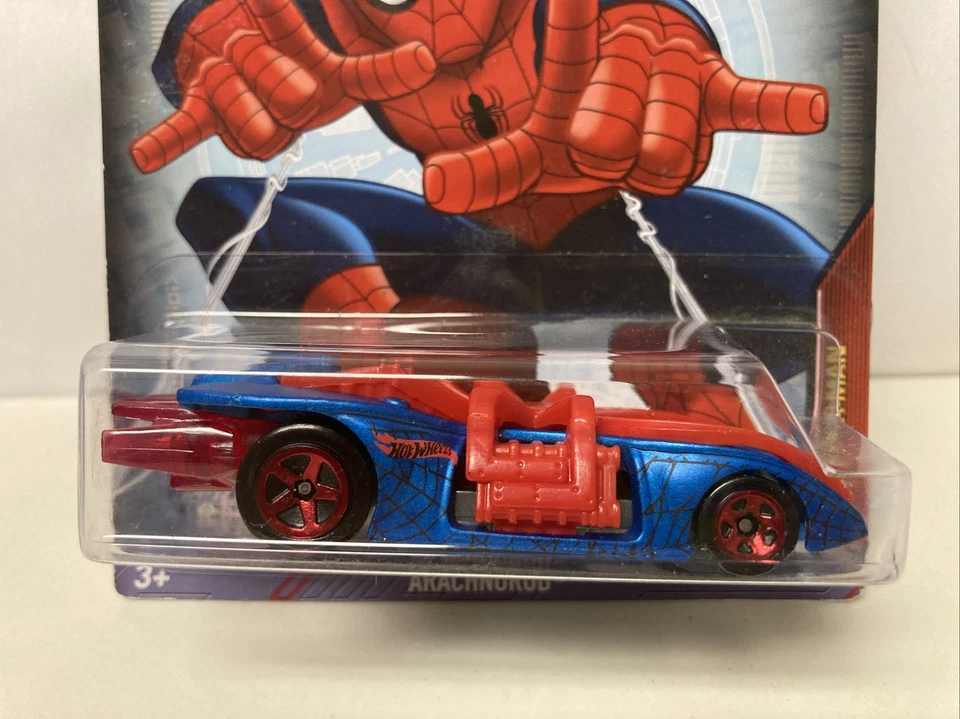 2015 Hot Wheels #10 Marvel Ultimate Spider Man Spiderman Blue Arachnorod - Image 2 of 2