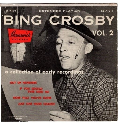 Bing Crosby Pop de velocidade de 45 RPM e Discos de vinil