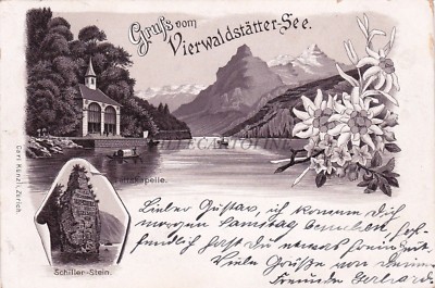 SWITZERLAND - Greetings from Lake Lucerne - Tellskapelle - Schiller Stone 1911