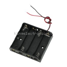 5PCS Plastic Battery Storage Case Box Holder For 4xAA 2A 6.0V With wire leads FW