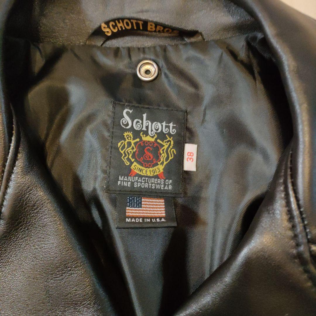 Schott 228US Jacket Size 38 - Used, Good Condition, Black Leather 