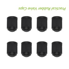 8X BLACK Plastic Tire Valves Air Dust Cover Stem Caps for Wheel Car SUV Bike 