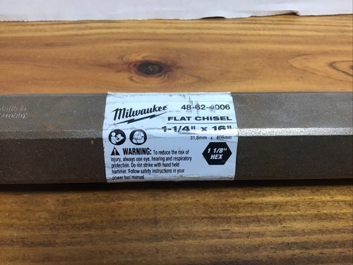 NEW Milwaukee 16" x 1-1/8" Hex Narrow Flat Chisel 48-62-4006 Fit for Concrete - Picture 3 of 5