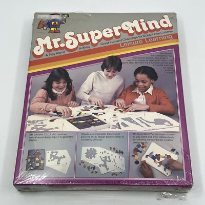 Vintage 1981 Mr. Super Mind Leisure Learning Toy Educational Puzzle - NEW SEALED