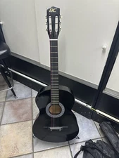 ZENY 38" New Beginners Acoustic Guitar W Guitar Case,Strap,Tuner and Pick.Black