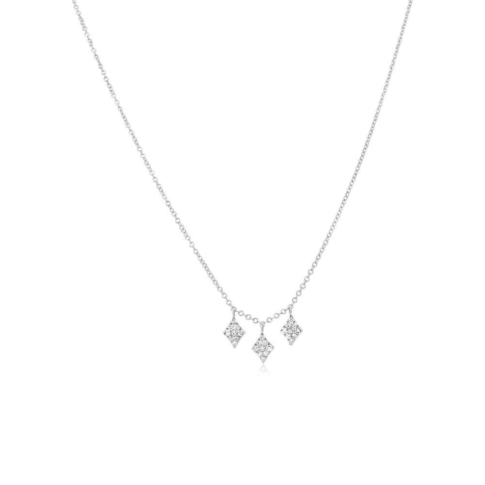 14K White Gold Pave Kite Necklace Elegant Jewelry Rare Gift For Women Meira T