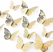 24Pcs 3D Mariposa Pegatinas De Pared Mariposa Decoración DIY Para El Hogar Decor