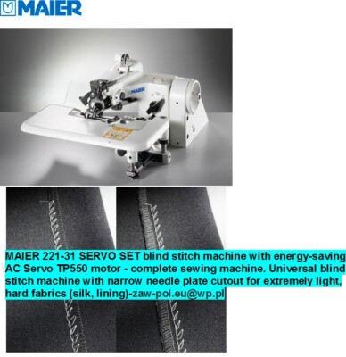MAIER 221-31 SERVO SET blind stitch machine !!! JUKI, ZOJE, SIRUBA, TEXI, KRAFT