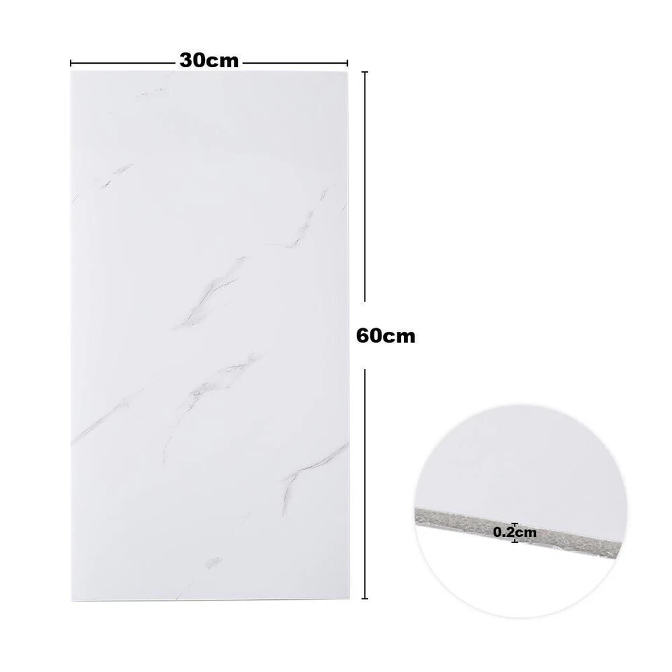 20x Self-Adhesive Marble Tiles Wall Sticker Stick On Kitchen Bathroom Home Decor - Image 4 of 4