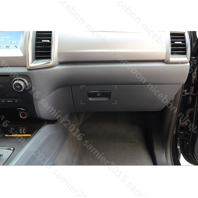 black stainless steel Glove Boxes Cover trim fit for Ford Ranger 2015