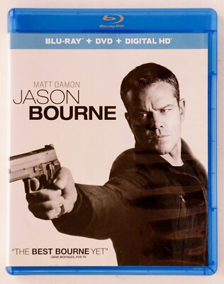 Jason Bourne Blu-Ray + DVD (No Digital HD) 2016 Universal Studios