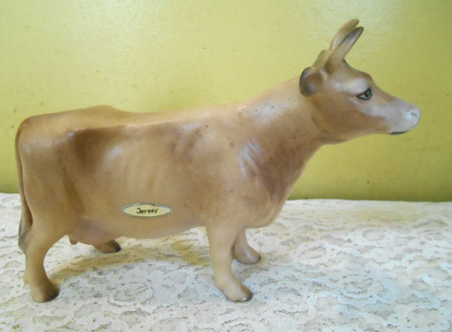VINTAGE LEFTON JERSEY COW LIGHT BROWN 1950's CERAMIC 7" x 4 1/2"  #448 - Picture 1 of 5