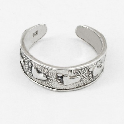 FOOTPRINTS Toe Ring #2 in SOLID 925 Sterling Silver - NEW - Made in the USA!