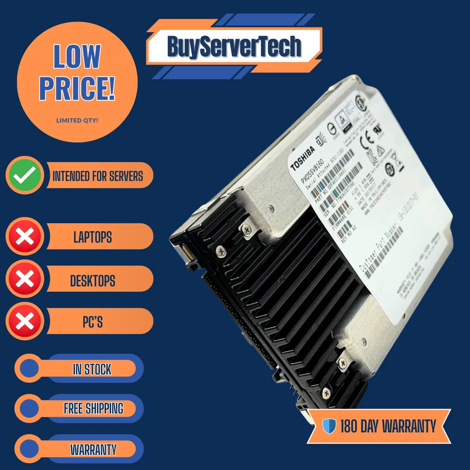 Toshiba PX05SVB160 1.6TB 2.5" SAS 12Gbps SSD UCS-SD16T123X-EP Cisco | 180 day Wa - Image 2 of 4