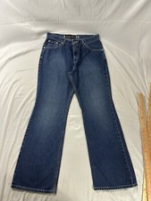 VINTAGE 90's Levi's Silver Tab Women's Flare Dark Wash Denim Pants 32x30.5 Flaws