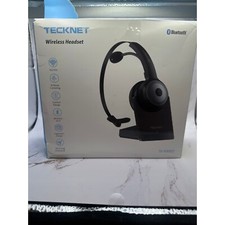 TECKNET Wireless Headset with Microphone AI Noise Cancelling TK-HS003