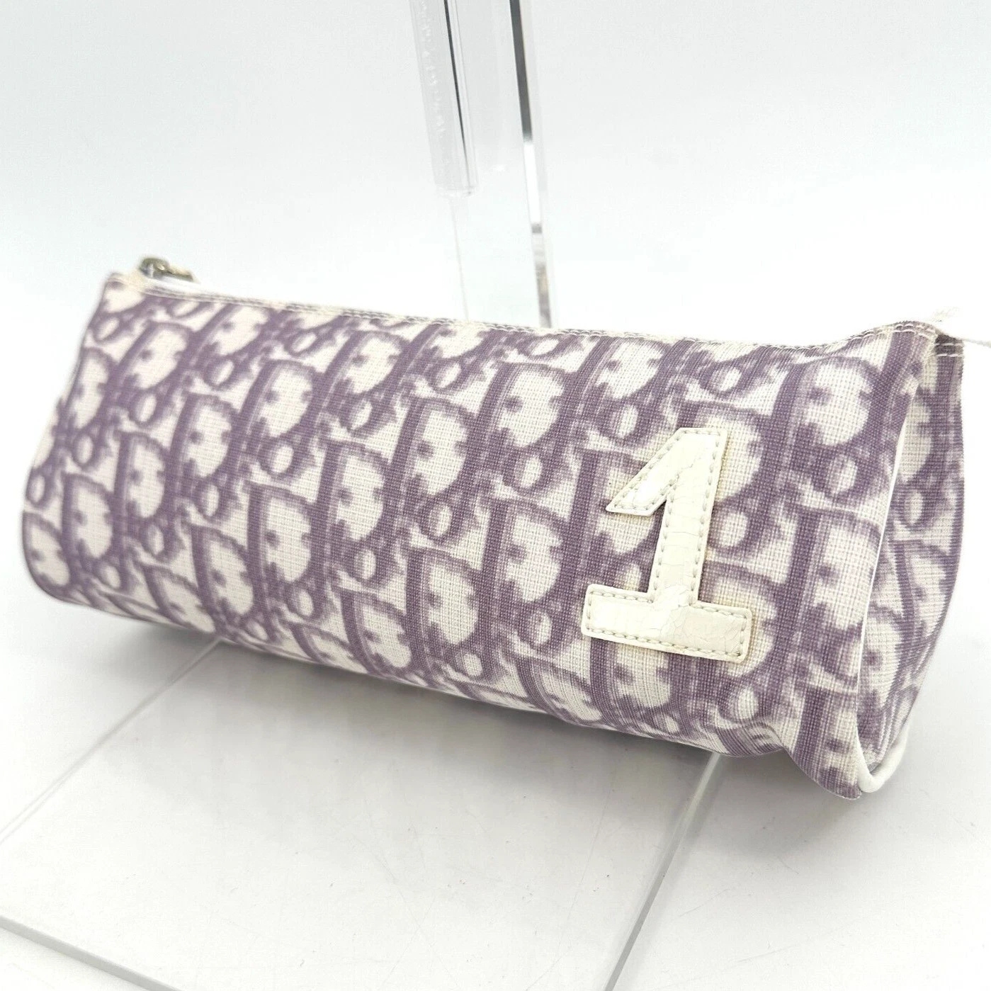 Dior Pochette Sac à Main Trotteur Toile Violet Du Japon Authentique 0414