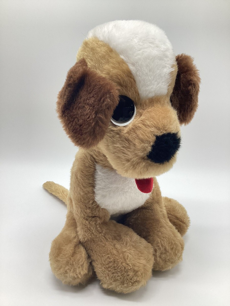 Vintage Animal Fair Dog 15” Stuffed Plush Brown White Big Eyes