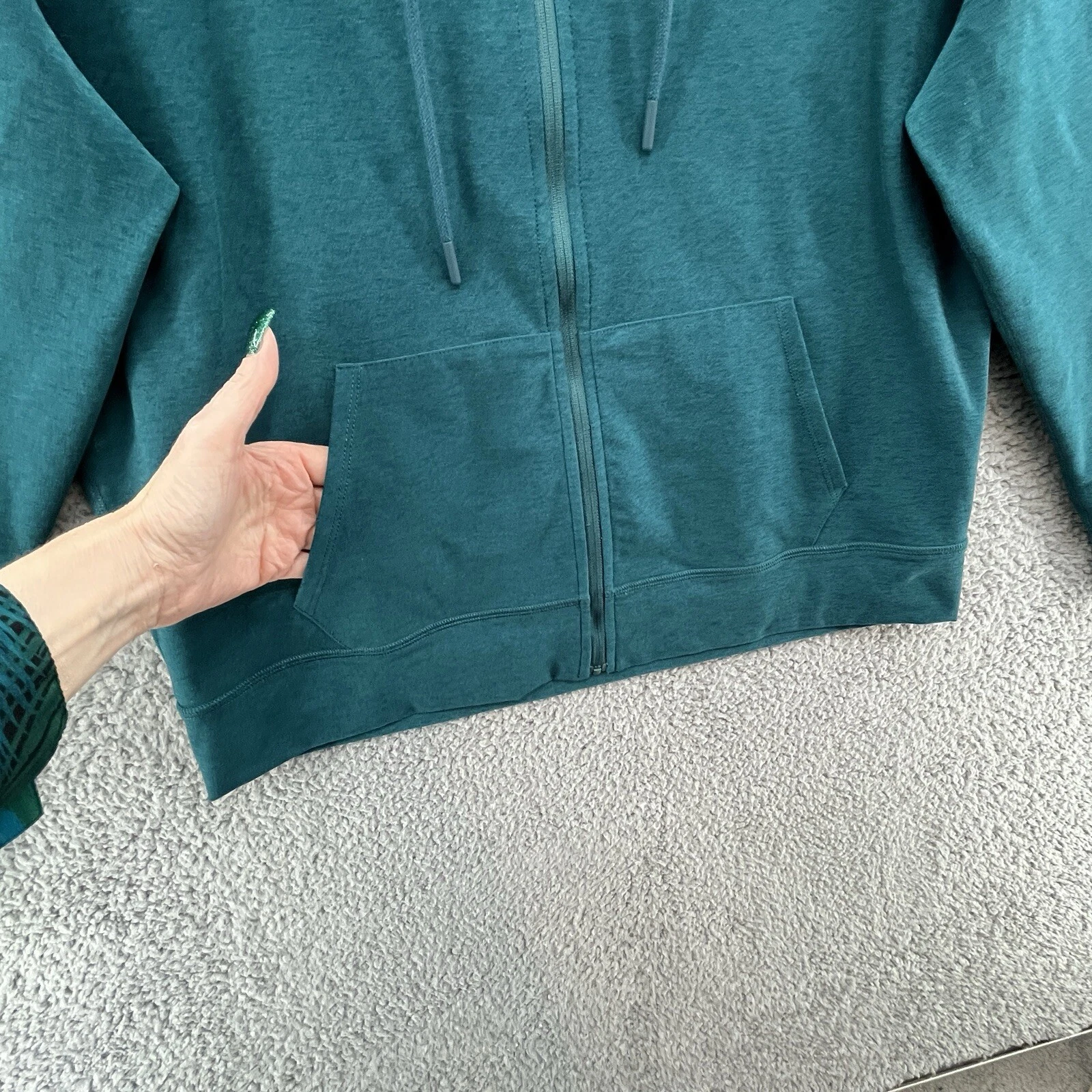 beyond-yoga relaxed full zip performance stretch knit jacket