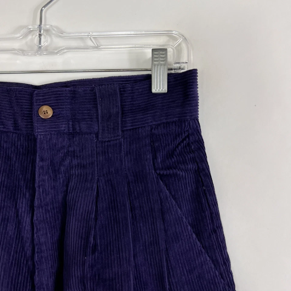 Vintage She Knows Shorts Women's Size 9/10 Culotte High Rise Purple Corduroy VTG - Image 3 of 4