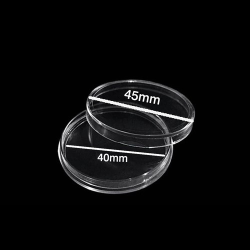 10PC 40mm Clear Round Plastic COINN Capsules Containers COINN Protector Case - Picture 3 of 9