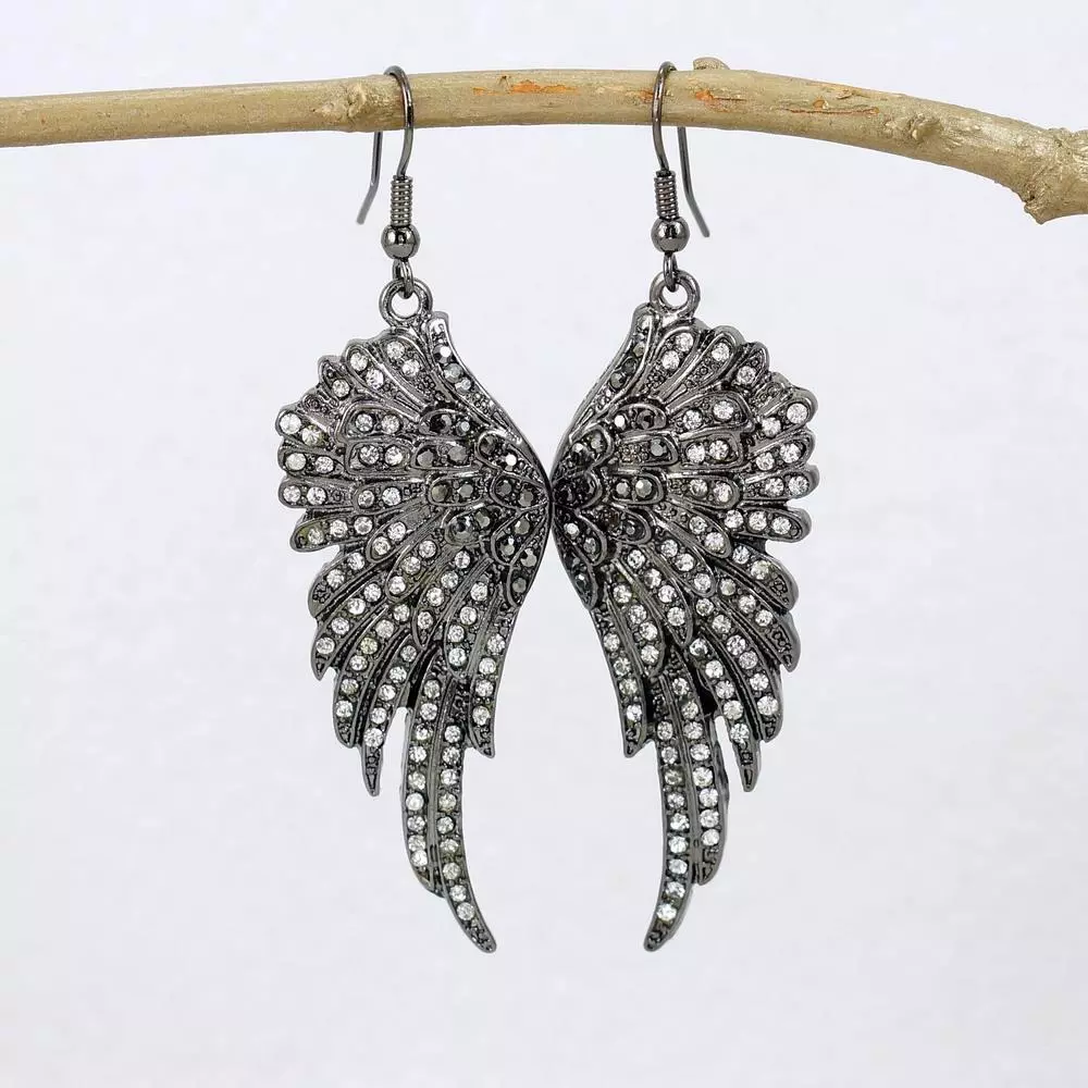 Angel wing earrings swarovski deals