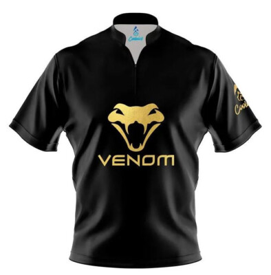 *FREE Custom Name & Logo* Motiv Black Venom Bowling Jersey Shirts S-5XL