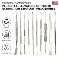 10 Pcs Periosteal Set Dental Elevator German Grade Surgical Instruments Premium