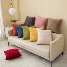 18x18'' Plush Soft Throw Pillow Covers Sofa Cushion Cases Home Decor Solid Color