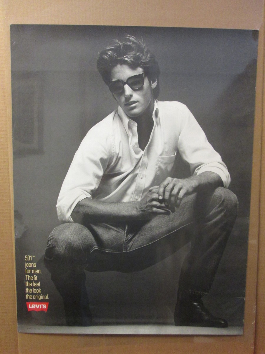 Vintage Levi's Jeans Black and white 1982 original poster Ad