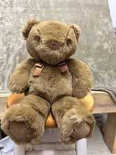 Vintage 1995 Farm Dakin Brown Plush Stuffed Teddy Bear with Brown Bow 14"