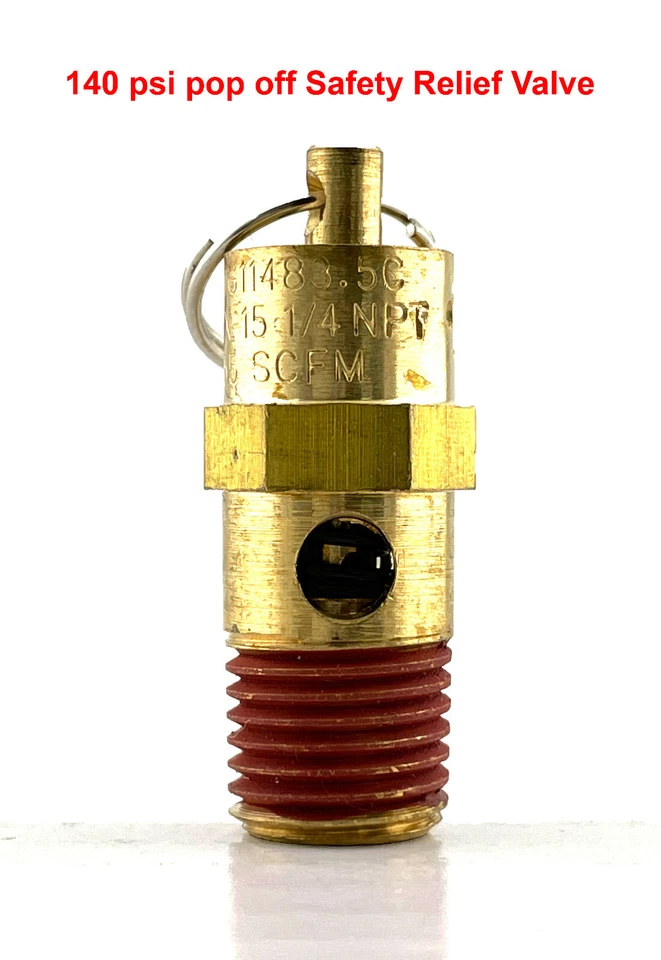 ALL TOOL DEPOT New 1/4" NPT 140 PSI Air Compressor Relief Pressure Safety Valve, Tank Pop Off