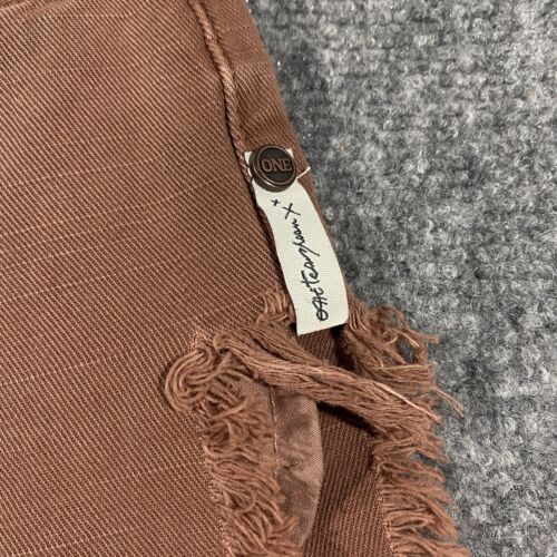 One Teaspoon Free People Frankies Cutoff Denim Shorts Womens 26 Brown Distressed - Picture 3 of 17