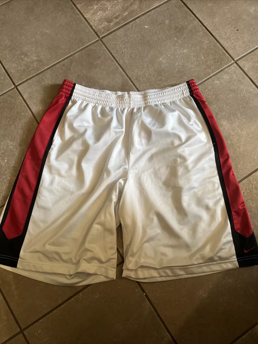 VINTAGE NIKE Men s Athletic Shorts White with Red and Black Stripe