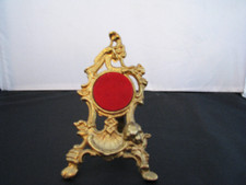 a232 Nice Brass Pocket Watch Display Stand with a Hook and Red Felt Backing
