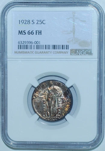 1928 S NGC MS66FH Full Head Standing Liberty Quarter 25c