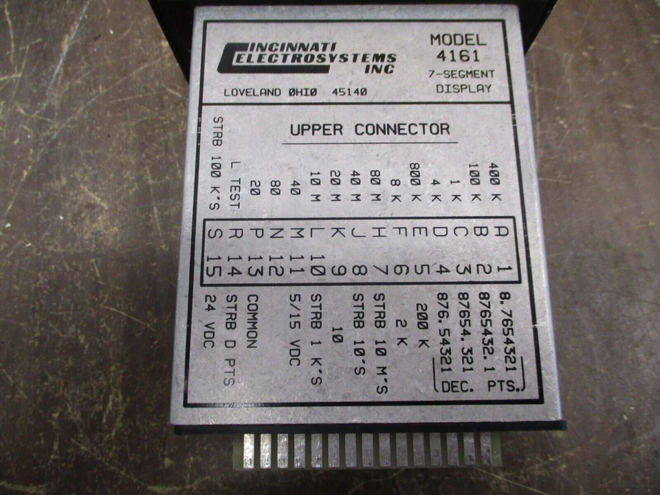 Cincinnati Electrosystems 7-Segment Display 4161-8-24 Used - Image 4 of 4