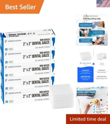 1000 Count 2x2 Gauze Pads - Soft 4-Ply Non Woven Sponges - Non Sterile Dental...