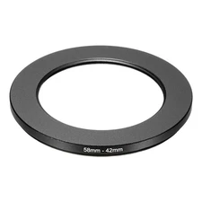 58mm Male 42mm Female Step Down Ring Adapter for ND IR DSLR Lenses, Black